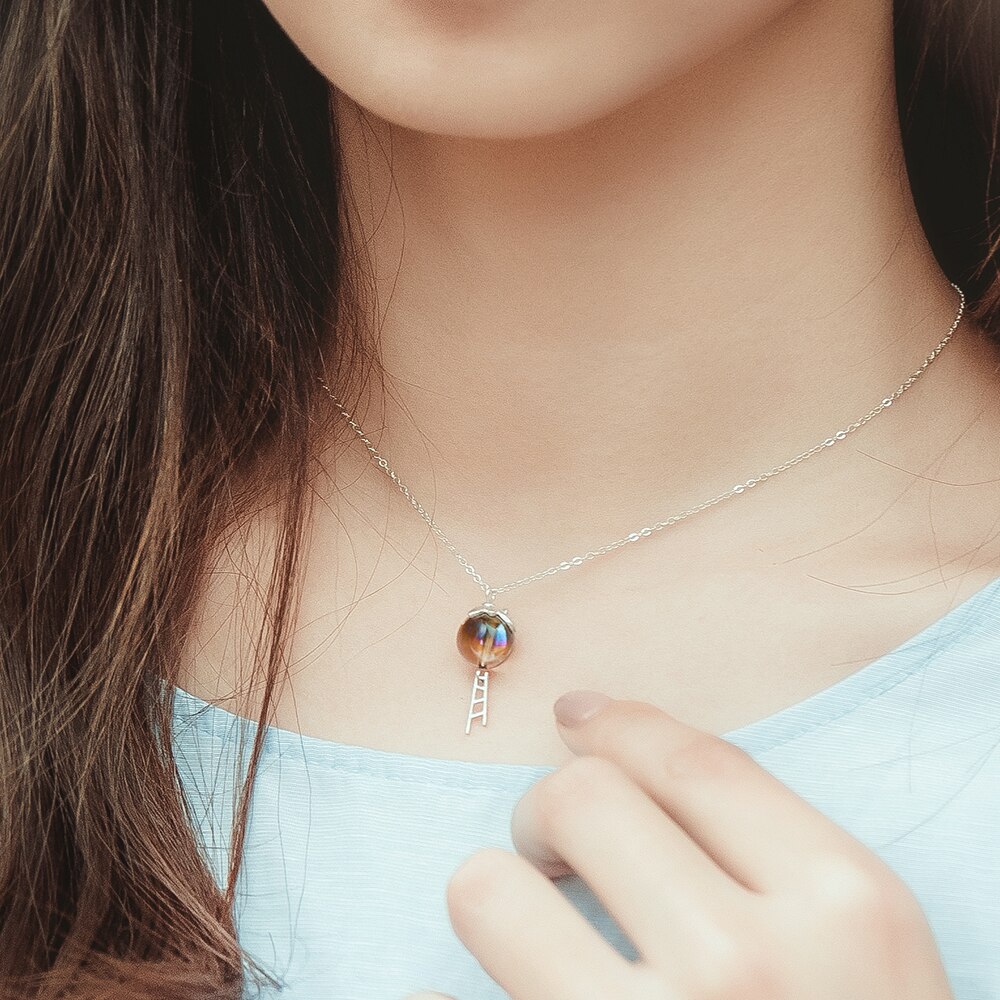 Thaya Originele Elf House S925 Silver Window Ketting Kleurrijke Crystal Bead Hanger Ketting Voor Vrouwen Klassieke Sieraden