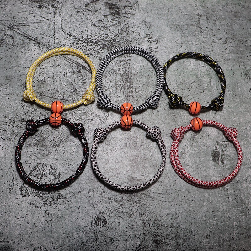 Braccialetto di corda di cera di moda uomo Design di pallacanestro creativo braccialetto di fascino di 5 colori per Pulseras di braccialetto di filo regolabile Hombre