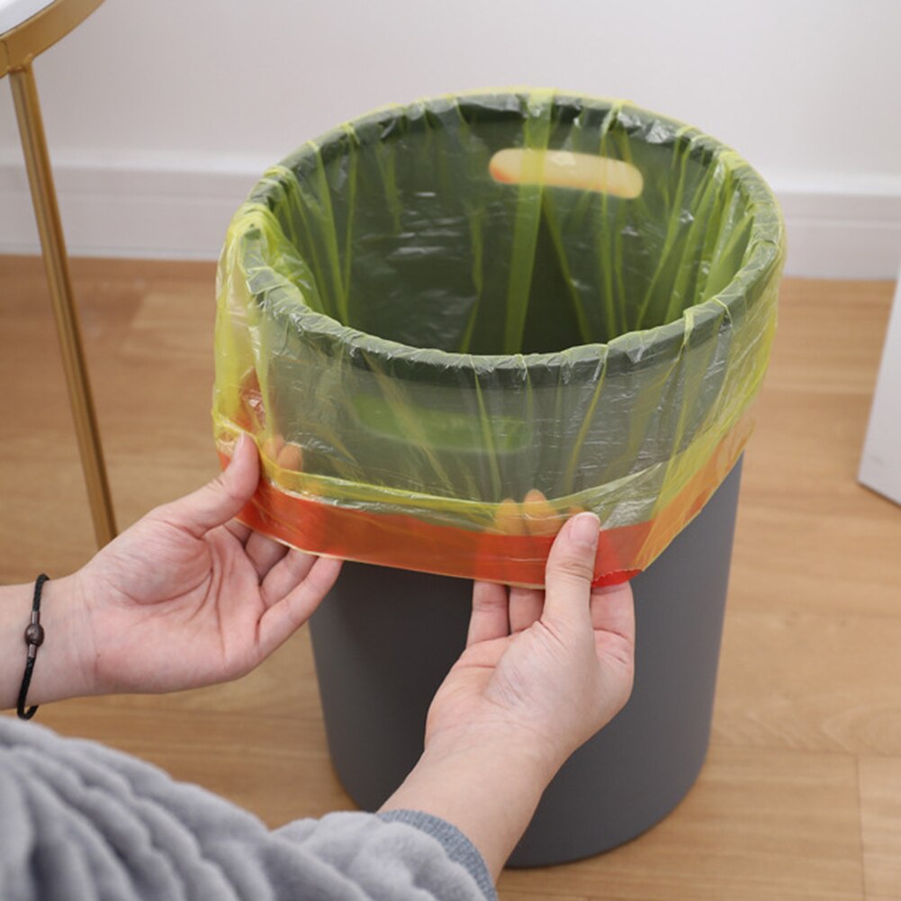 1 Roll Disposable Large Garbage Bag Home Kitchen Drawstring Trash Rubbish Pouch Convenient Environmental Waste Bags Storage