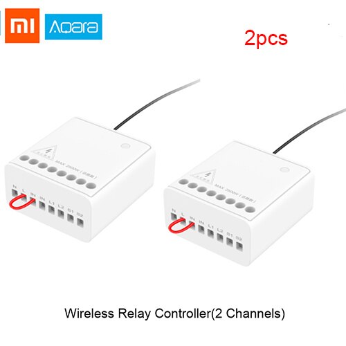 Xiaomi Aqara smart Home Kit Norma Mijia gateway Hub Del Sensore Del Corpo Umano Interruttore di Umidità di Temperatura di Allarme Perdite D'acqua Senza Fili Set: 2pcs wireless relay