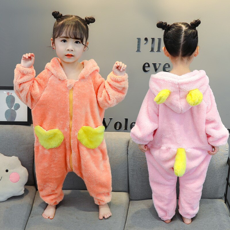 Peuter Flanel Onesie Pyjama Meisje Dieren Pijamas Kids Kat Fleece Een Stuk Deken Slaper Tieners Nachtkleding Trainingspak