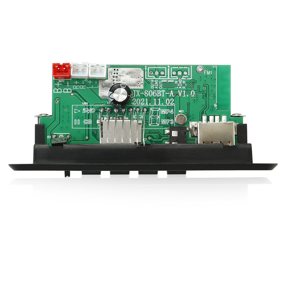 Amplificador de 50W, placa decodificadora de MP3 Bluetooth 5,0, reproductor de música inalámbrico de 12V y 5V, módulo de Audio USB TF AUX, Radio FM para altavoz, manos libres