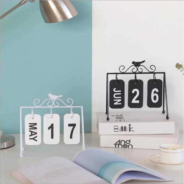 Calendario de Metal de escritorio Manual de , decoraciones para el hogar, mesa de oficina, Calendario de Pared de madera, papelería, de cumpleaños para niñas