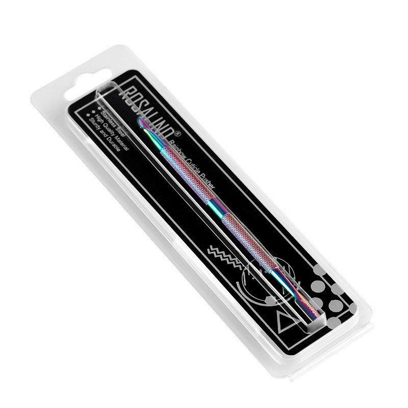 Pala de acero inoxidable con doble cabezal para retirar las cutículas de la piel muerta, limpia uñas de manicura y pedicura, 1 unidad