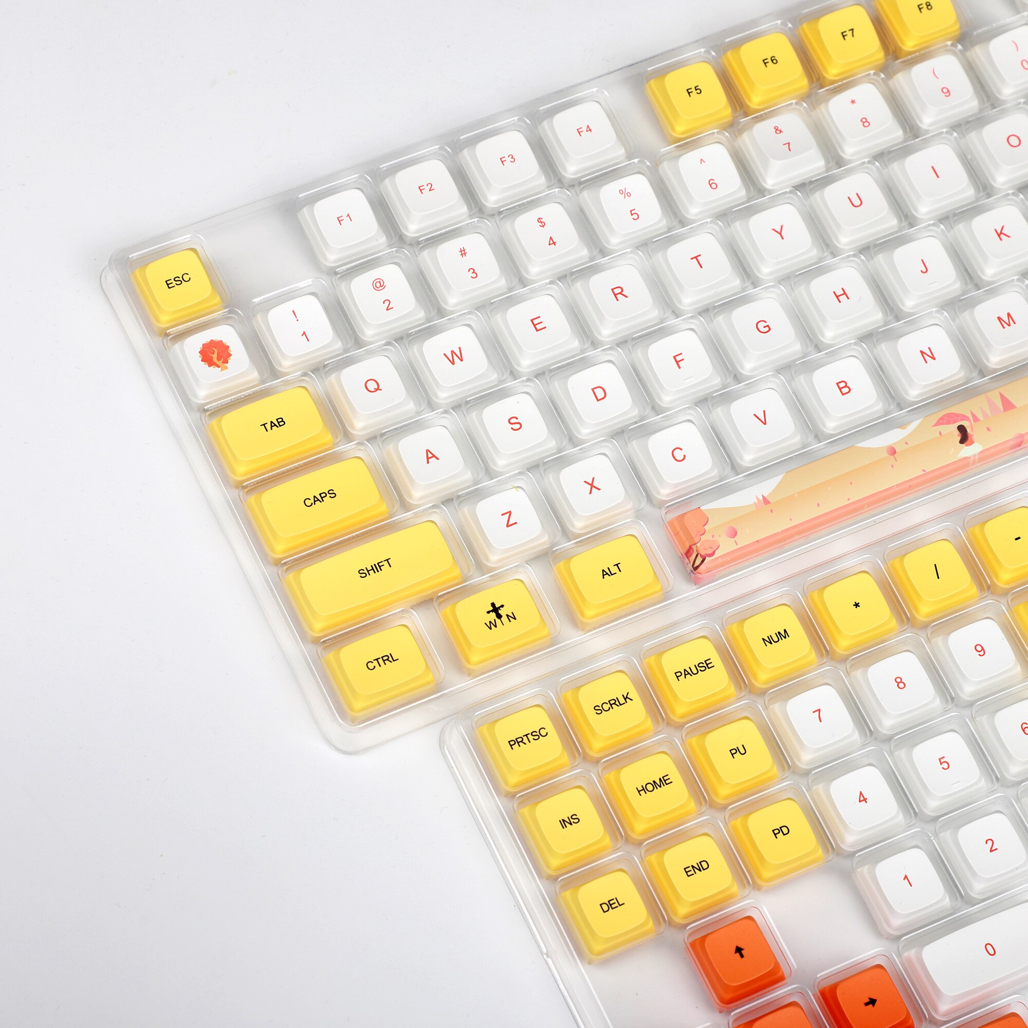 YMDK 129 Key Autumn Dye Sub ZDA Ball Shape PBT Keycap Similar to XDA For MX Keyboard 104 87 61 Melody 96 KBD75 ID80 GK64 SP84