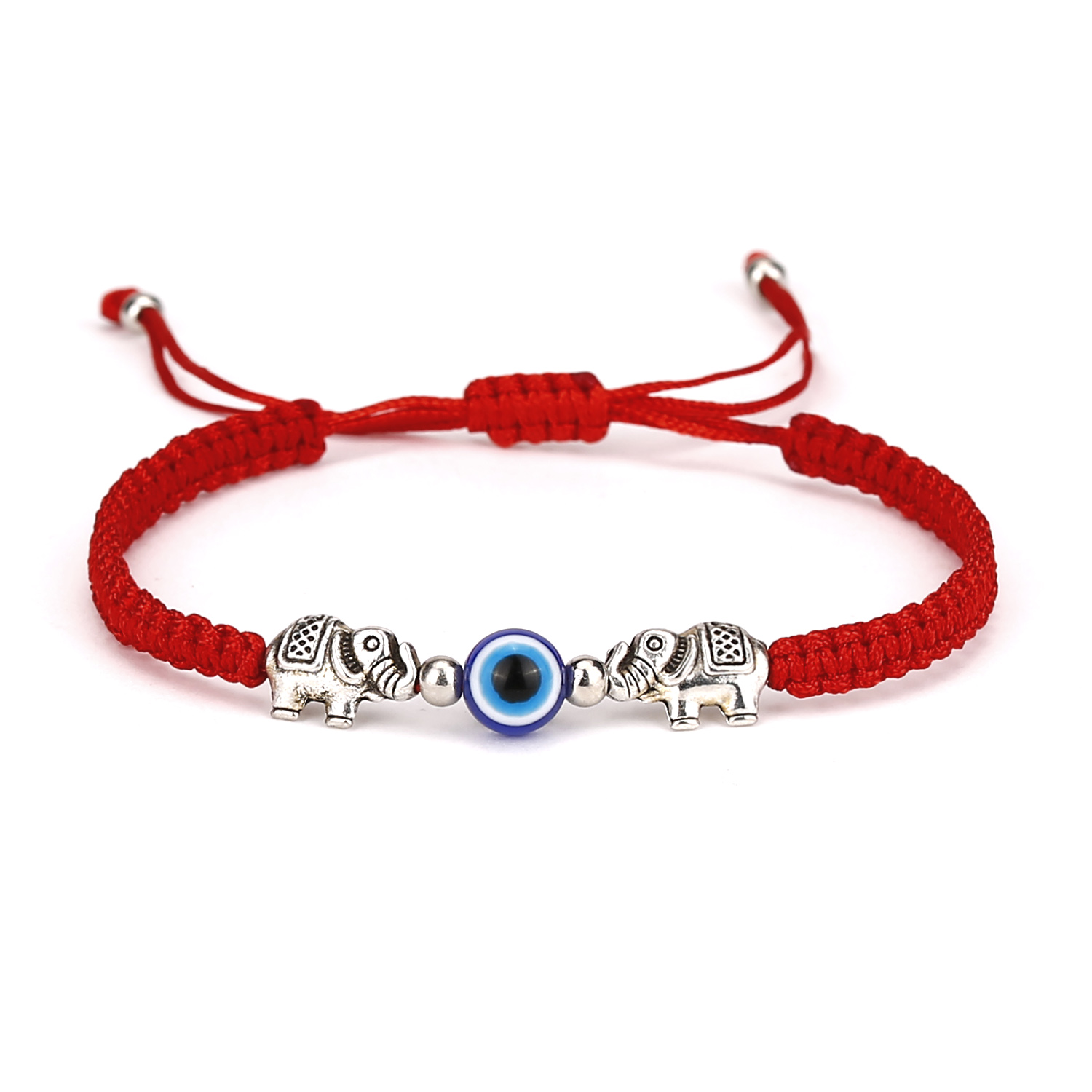 Turkish Blue Evil Eye Bracelet Men Women Handmade Woven Red Thread Adjustable Braided Bracelet Lucky Prayer Pulsera Jewelry: Pure Gold Color