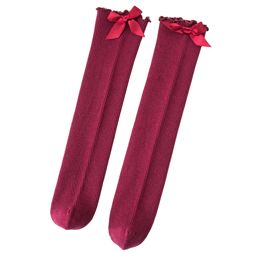 Kids Socks Toddler Baby Girls Boys Solid Anti-Slip Knitted Long Socks Knee Socks Winter Autumn Princess Girls Cotton Socks C810#: WE