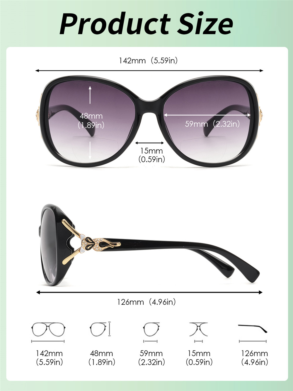 JM-gafas de sol de lectura para mujer, lentes de lectura bifocales, redondas, grandes, Vintage, de gran tamaño, UV400, 2022