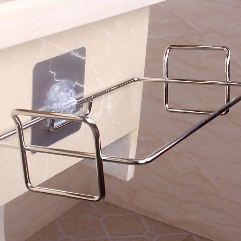 Stainless Steel Hanging Garbage Bags Rack Stand Storage Kitchen Holder Cupboard Drawer Door Waste Bin Bucket Dustbin