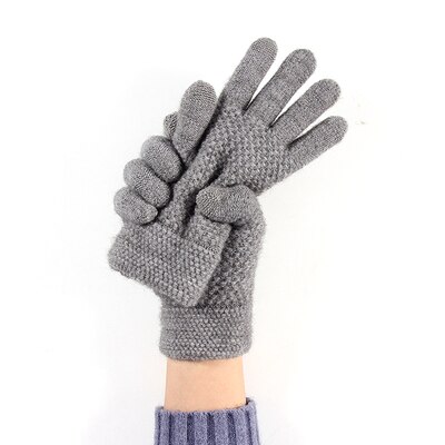 Guantes de pantalla táctil para hombre y mujer, manoplas cálidas de lana de Alpaca para invierno, a prueba de frío, para conducción al aire libre: Light Grey