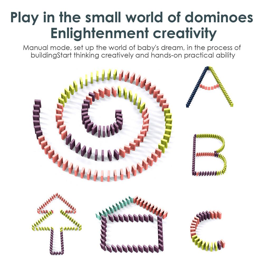 Domino Train Toy Set 60 Dominoes Automatic Domino Laying Train Blocks Game Toys Laying Domino Brick Train Car Set