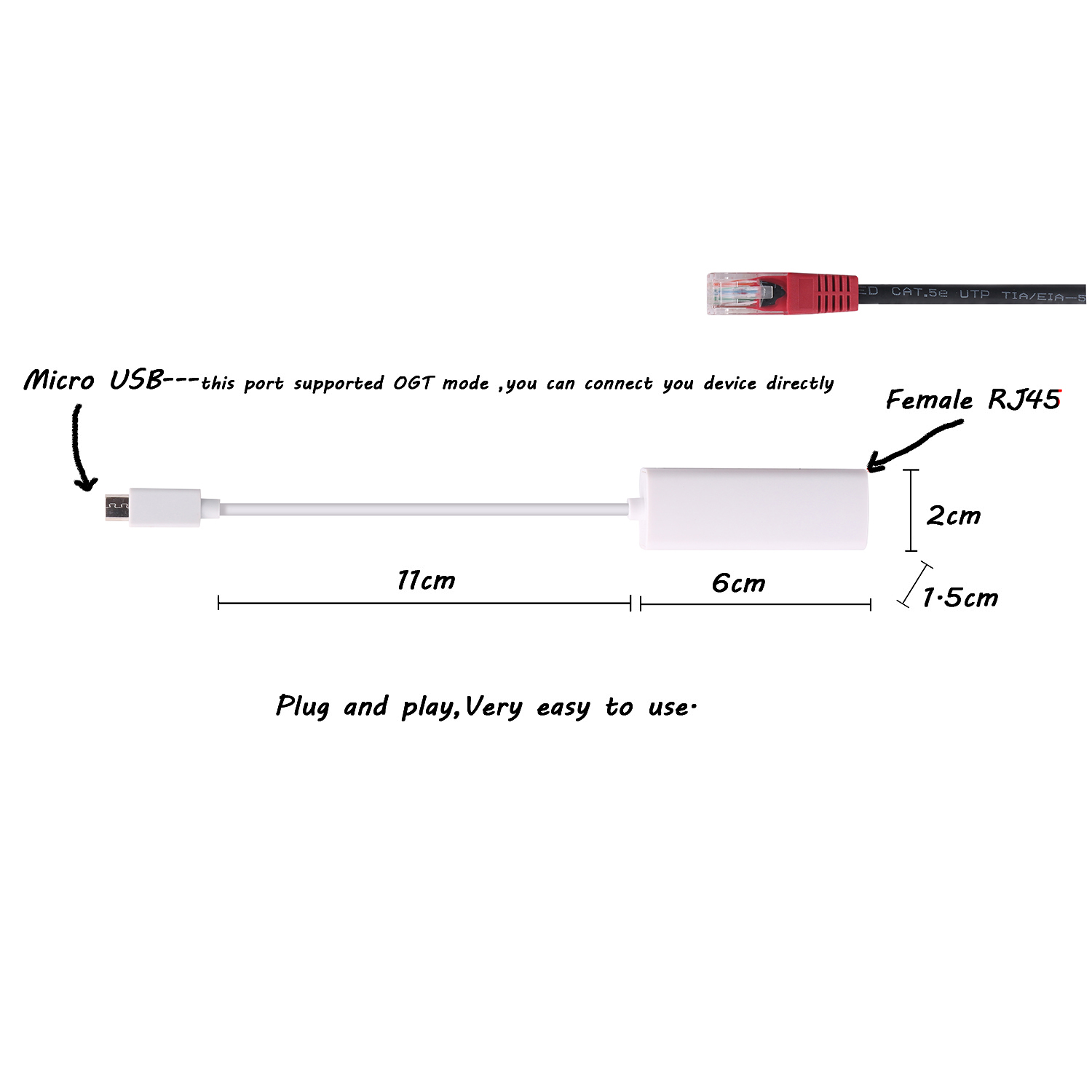 adapter sieci Ethernet mikro USB na RJ45 100 mb/s Asix AX88772B konwerter sieci Lan AX88772 10M 100M