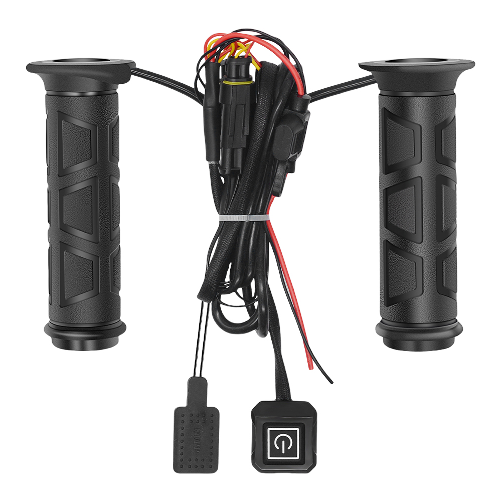 Nuove manopole riscaldate a mano per moto Manopole riscaldate elettriche universali a 3 marce Manubrio scooter ATV Scaldamani Manubrio caldo da 22 mm: Default Title