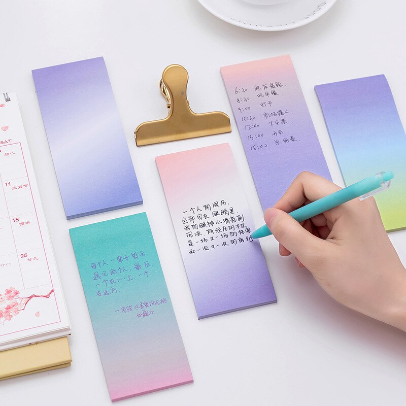 Leuke Regenboog Faded Kleur Memo Pads Interieurstickers Zelfklevende Briefpapier Memoblokjes N Keer Plakken