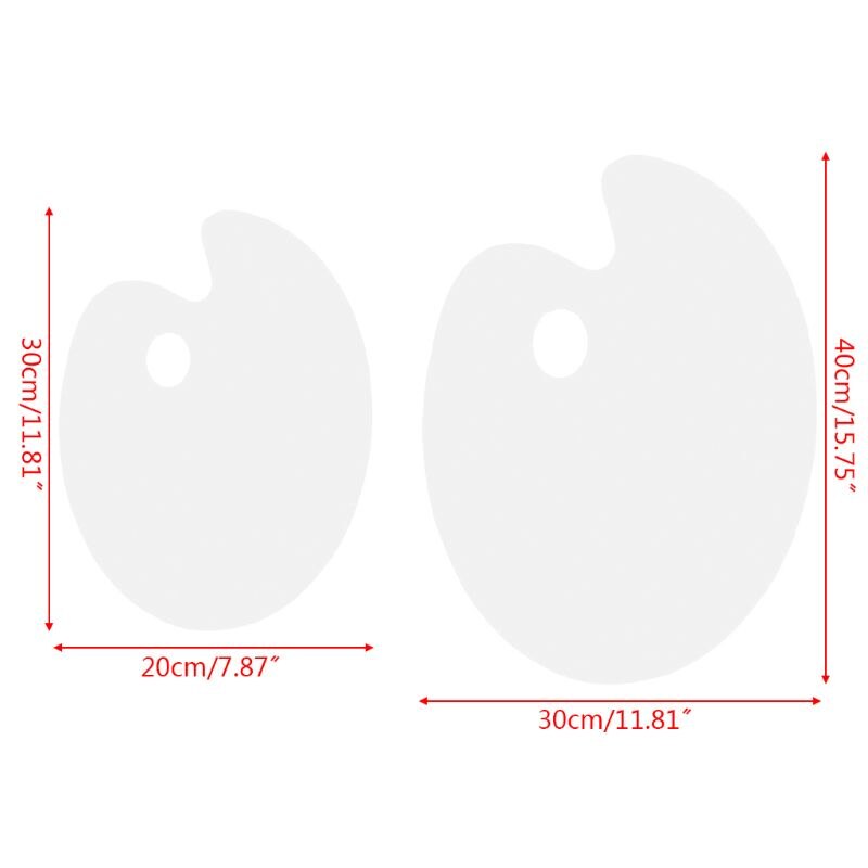 Deluxe Plastic Clear Oval Palet Acryl Makkelijk Schoon Transparante Kunstenaar Verf Mengen Aquarel Gouache Verf Palet