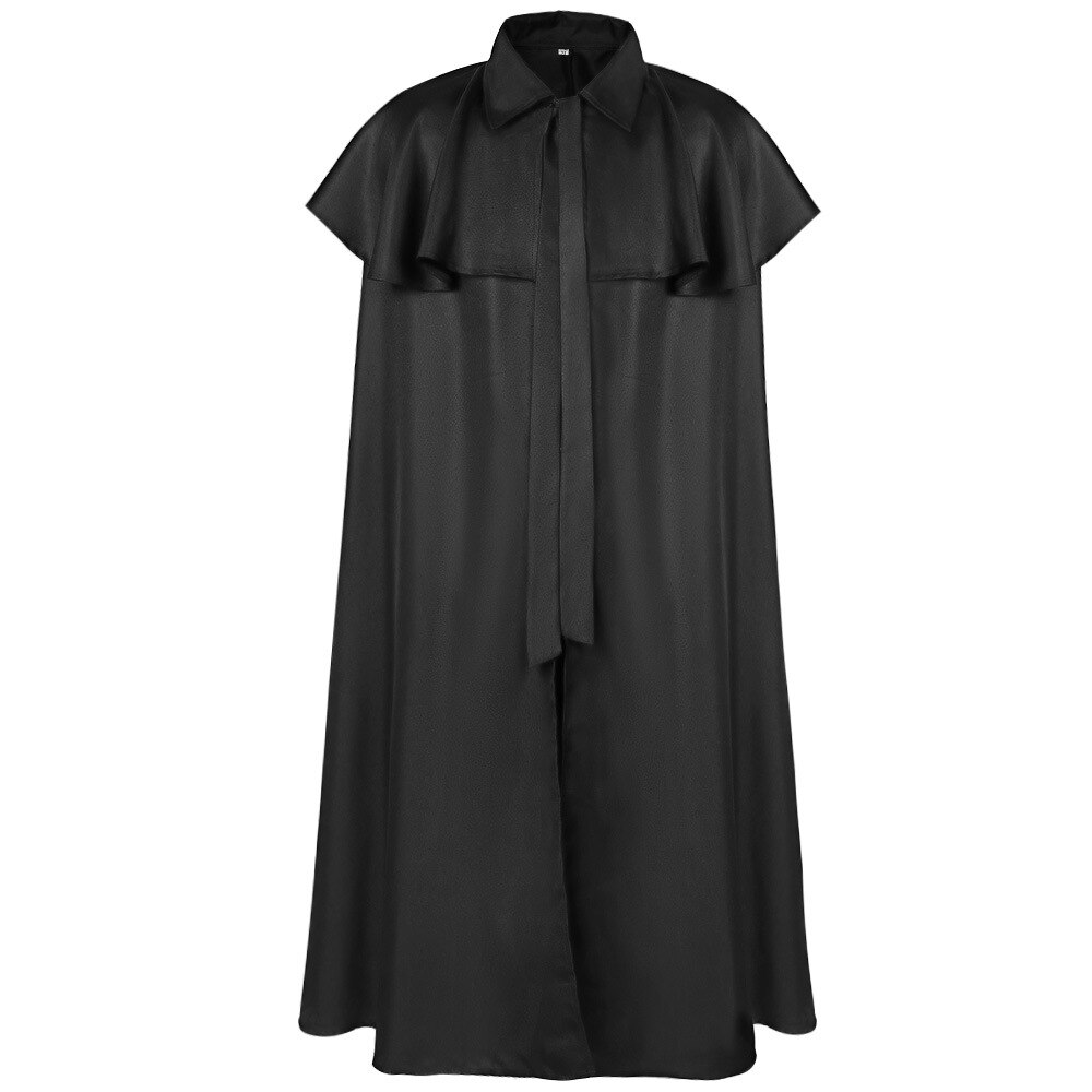 Mantello medievale gotico Vintage ▾ uomo donna stringate mantello lungo mantello carnevale Halloween cupo mietitrice mantello Prom festa costume Cosplay: nero / M