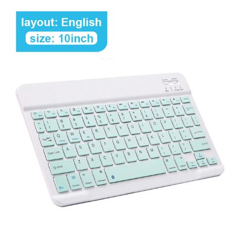 Ultra-Slim Bluetooth Toetsenbord Draagbare Mini Draadloze Toetsenbord Oplaadbare Voor Ipad Samsung Tablet Telefoon Ios Android Windows: 10inch White Green