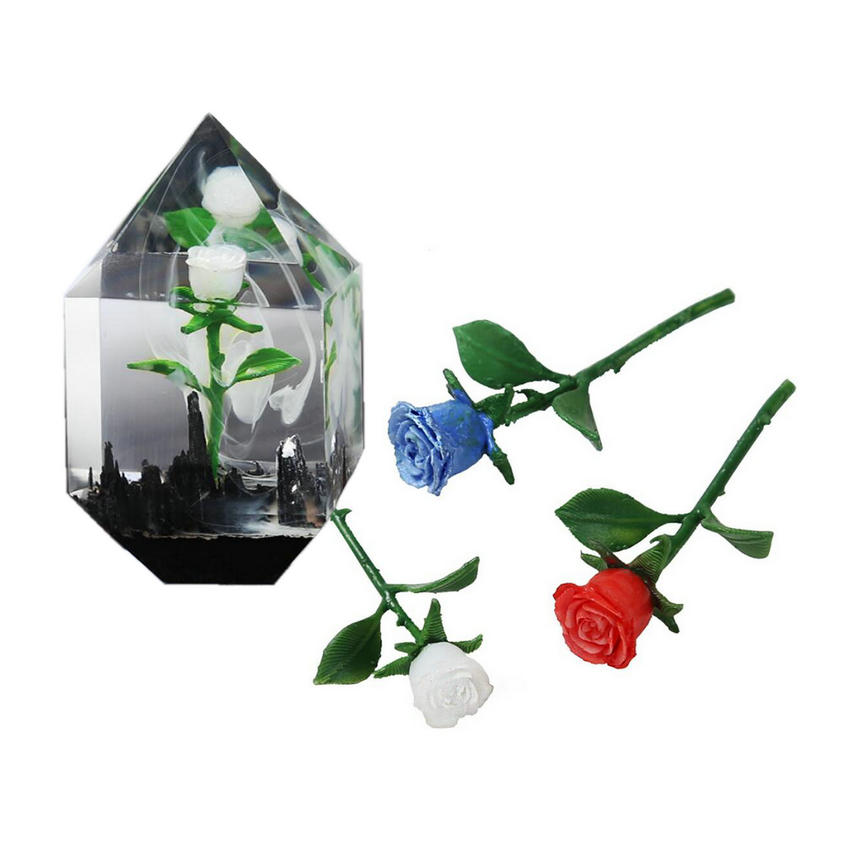 Adornos de rosas en 3D para abalorios de resina epoxi, adornos para joyería, accesorios de artesanía hechos a mano para micropaisaje con flores, fabricación de colgantes de resina con relleno