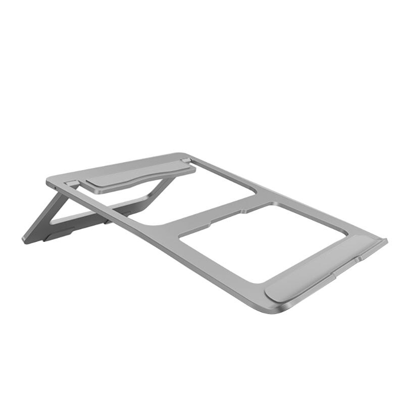 Sammenfoldelig holder til bærbar computer, justerbar aluminium til notebook-stativer  r9cb: Grå