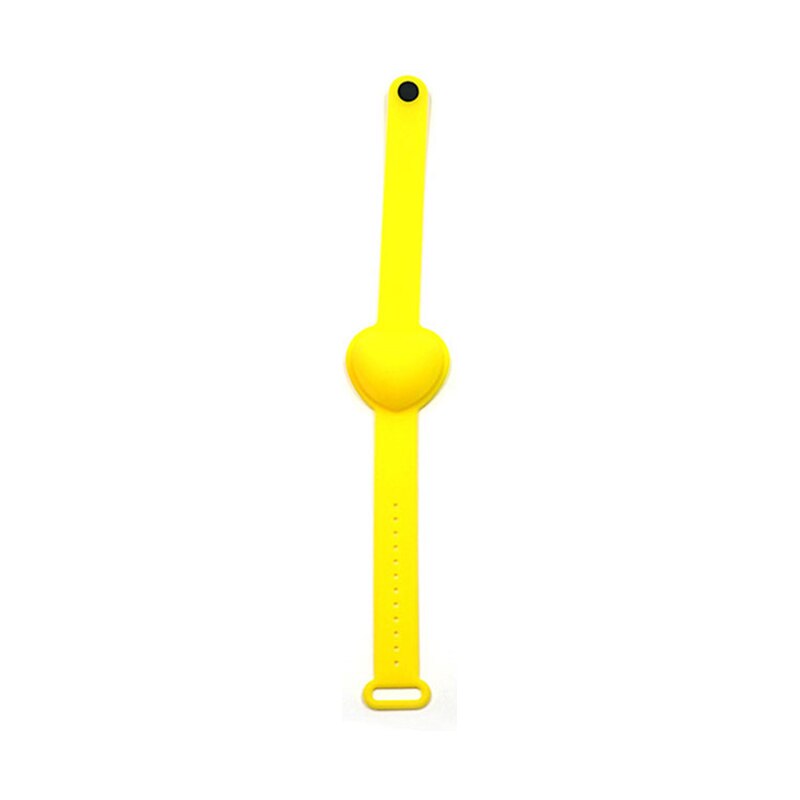 Pulsera Gel Hydroalcoholic Wristband Distributore di Lavaggio Riutilizzabile Disinfettante per le mani di Erogazione Del Braccialetto Per i bambini Il regalo Supporto Per Polso: YELLOW