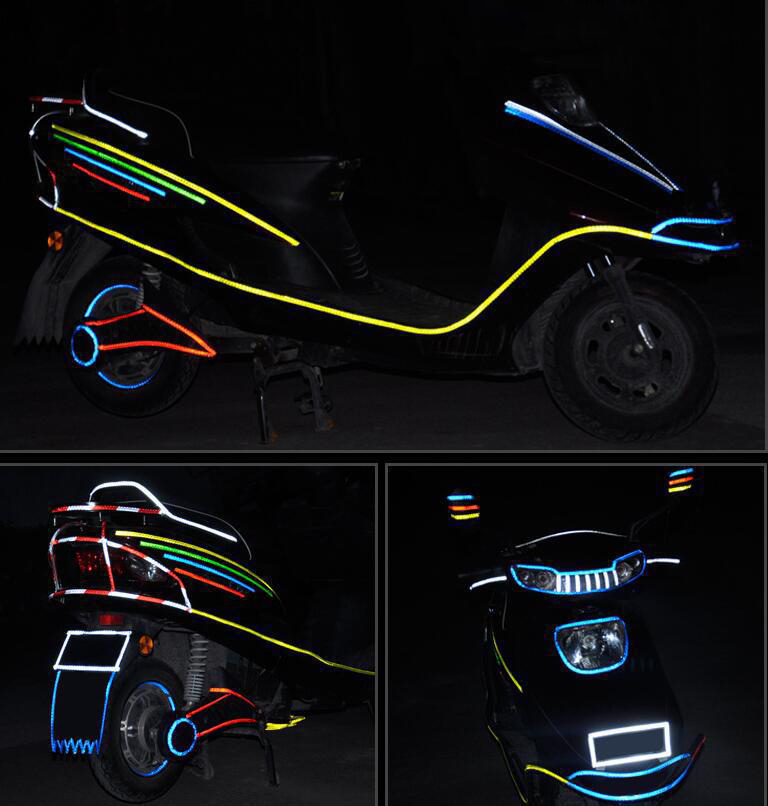 1cm*8m cykelhjul reflekterende klistermærker cykling fluorescerende reflekterende strimmel klæbebånd til mtb cykel advarsel sikkerhed dekoration klistermærke