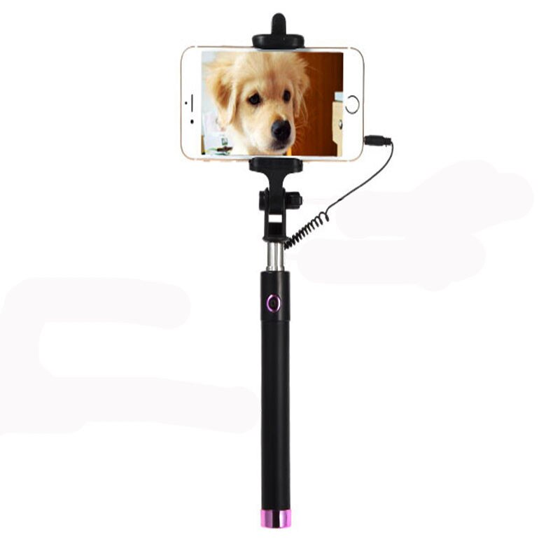 Portable Extendable Monopod Self-Pole Handheld Wired Selfie Stick For iPhone For Smartphone Палка для селфи Aluminum Alloy