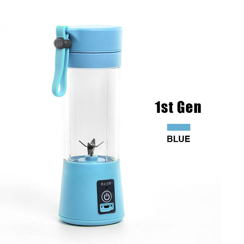 Gt 380/350 Ml 6 Blades Mini Draagbare Elektrische Fruit Juicer Cup Usb Oplaadbare Draagbare Blender Mixer Water Fles sap Cup: Blue 1