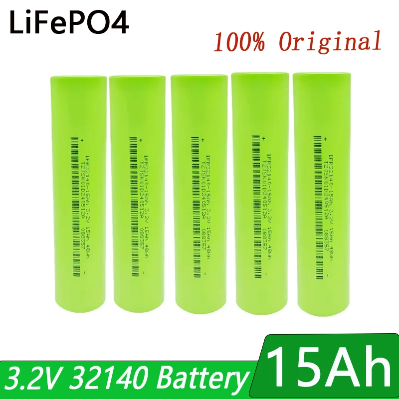 100% Original 32140 3.2V 15Ah LiFePo4 Battery for EV E-Tricycle Ebike Emotorcycle Battery Pack Scooter Outdoor Power Suppl