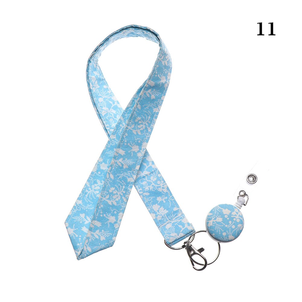 1PC Printed Fabric Lanyard Badge Reel ID Card Holder Clip Mobile Phone Neck Hanging Rope Floral Print Straps Office Supplies: 11
