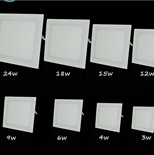 AC85-265V Ultra Thin 3W 6W 9W12W 15W 18W LED Surface Ceiling Recessed Grid Downlight Square LED Panel Light