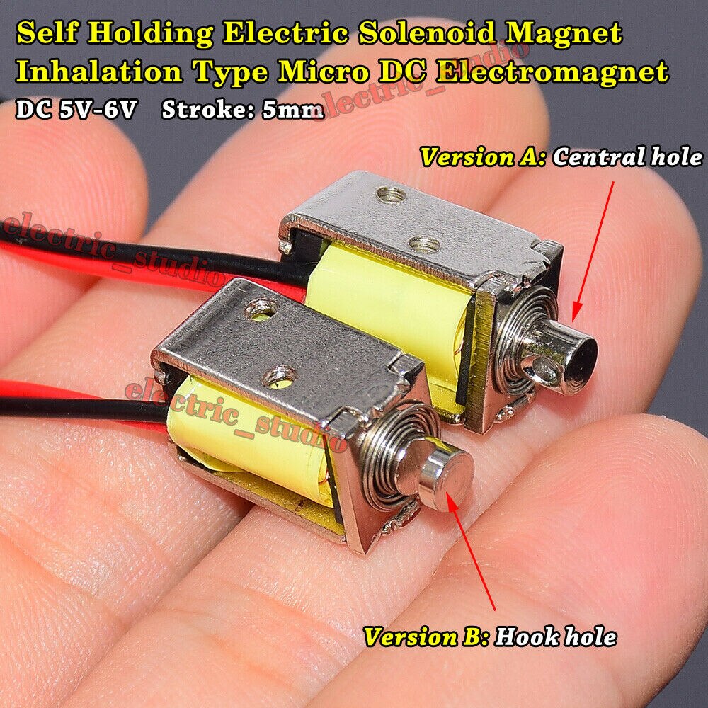 DC 5V ~ 6V Mini DC Solenoid-elektromagneten Selbst-halten Saug Typ rahmen typ quadrat Magnet Für haushalts Geräte Magnet