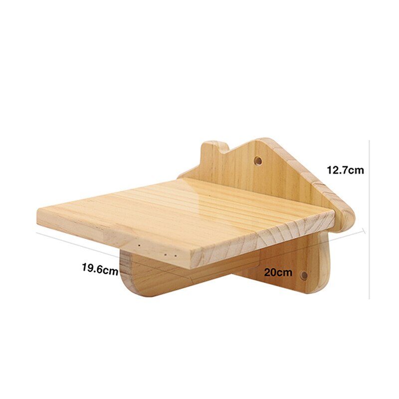 Wall Mounted Cat Climbing Frame DIY Pine Solid Wood Cat Hanging Bed Jumping Platform Cat Scratching Climbing Post Pet Furniture: F