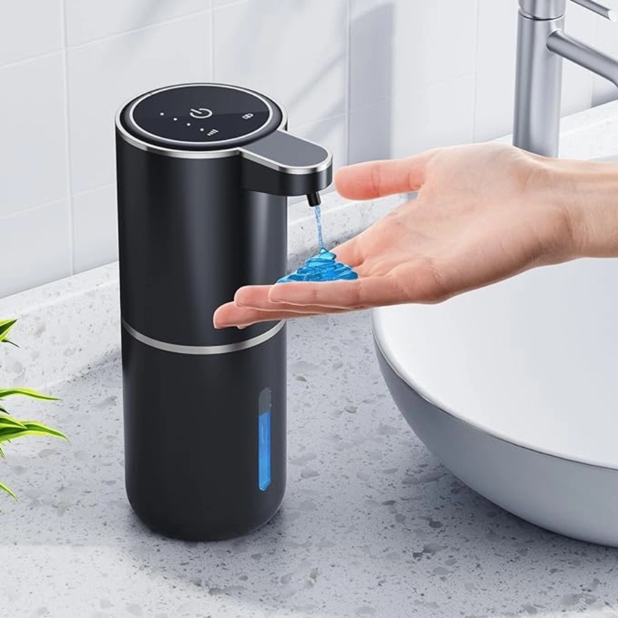 Automatisk såpedispenser berøringsfri skummende såpedispenser 4 nivåer 380ml usb oppladbar elektrisk justerbar skumsåpeflaske: Multi