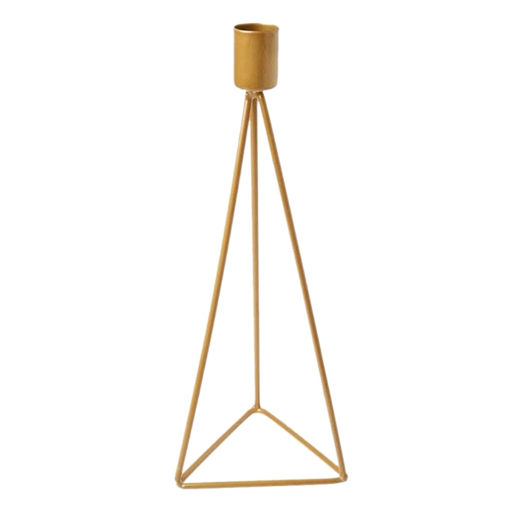 Vintage geometrisk wire kop stearinlys bryllupsfest indretning lysestage lysestage gylden / sort til hjemmet desktop ornament: Gylden l