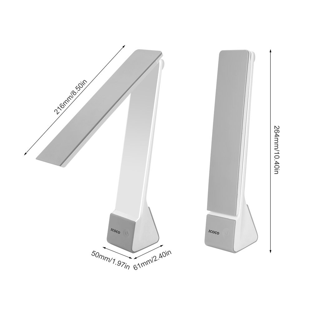 ICOCO Faltbare Tragbare 2700-6500K PC Abdeckung Modische Auge-schutz berühren Schalter LED Ladung Falten Tisch lampe