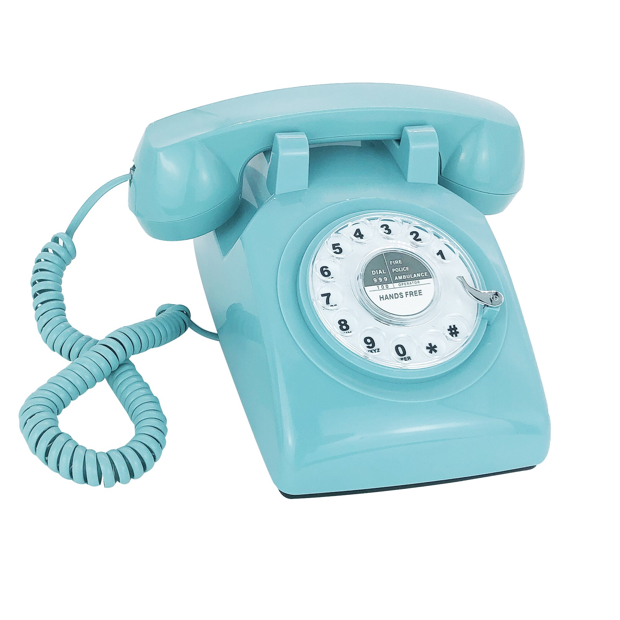 Téléphone classique rétro bleu Vintage à cadran rotatif, téléphone fixe mains libres pour la maison/le bureau/l&#39;hôtel, téléphones anciens pour Senior