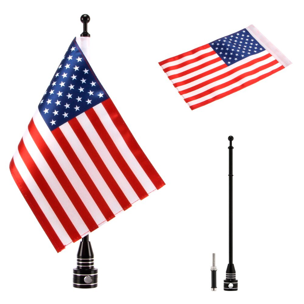 Mât de drapeau latéral réglable universel pour moto, 6x9 pouces, en Polyester, 8 drapeaux de pays pour la plupart