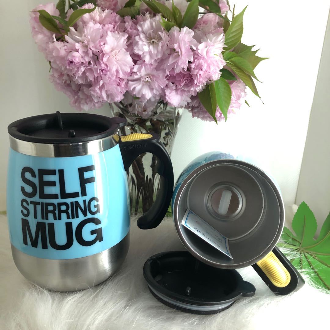 Tasse de agitation automatique de tasse isolée par Double de tasse thermique d'acier inoxydable de 450ml pour la force magnétique de tasse d'agitation d'individu de lait de café: blue Capsule