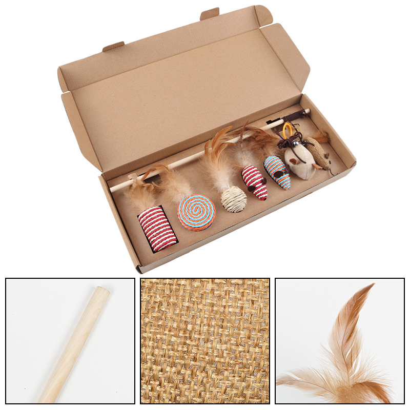 Grappige Kat Stok Kat Speelgoed Milieu Muis Wand Set 7 Pcs Set Veiligheid & Interactieve Spelen Speelgoed Voor Katten