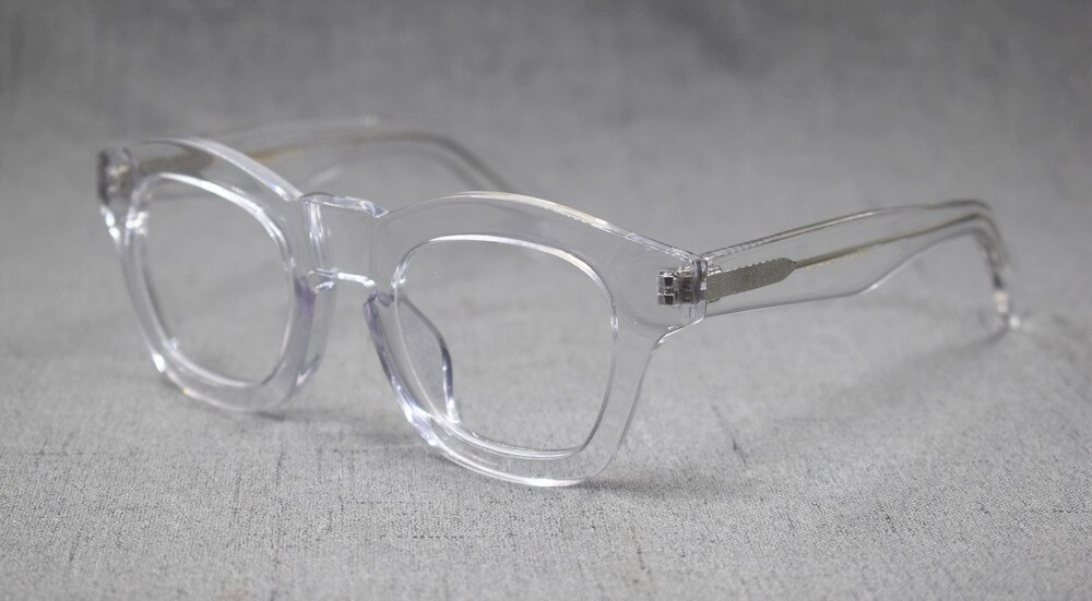 1960 's japan håndlavede italien acetat brillerammer klare linser briller nærsynethed i stand fuld kant top: Krystal
