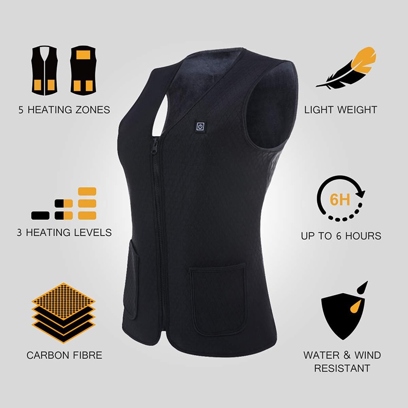 Outdoor Usb Infrarood Verwarming Vest Jas Mannen Vrouwen Winter Flexibele Elektrische Thermische Kleding Vest Vissen Wandelen Vest Sets