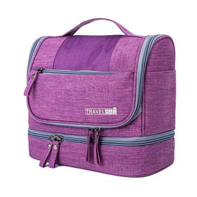 UOSC imperméable hommes suspendus sac de maquillage Oxford organisateur de voyage sac cosmétique pour les femmes nécessaire trousse à maquillage lavage trousse de toilette: purple