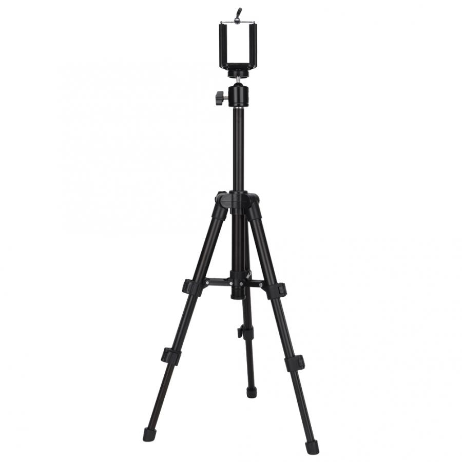 Black Portable Phone Tripod Stand Desktop Camera Ball Head Tripod Stand Holder + Mobile Phone Clip
