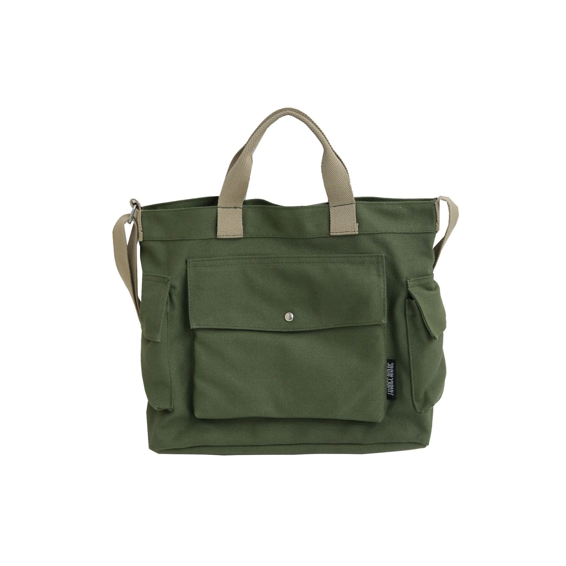 Sacs à bandoulière japonais pour étudiants, sacoche en toile de grande capacité, sac à main Patchwork pour voyage: Green
