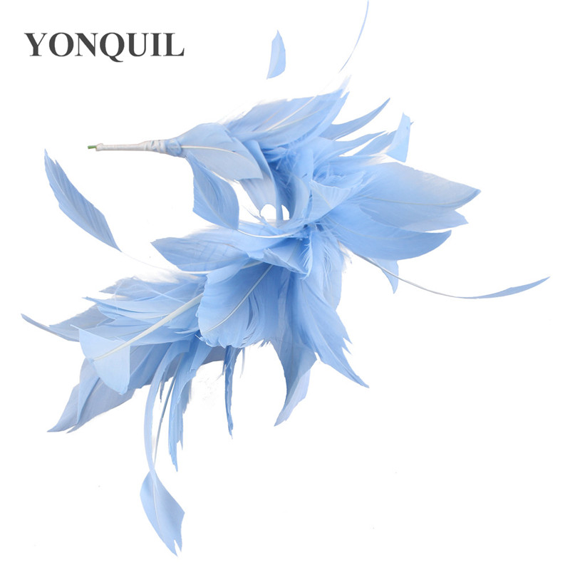 Nuevos y hermosos ramilletes de boda de plumas de pavo, manualidades de plumas para tocado, sombrero DIY, tocado, accesorios de decoración, longitud 25CM