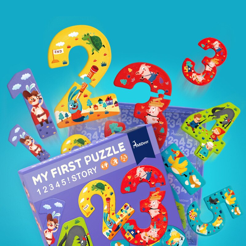 MiDeer Baby Puzzle Spiele Bildung Kleinkind 2 Jahre + 15Stck Anzahl Kreative Intelligenz Märchen Nizza Verpackung Für freundlicher