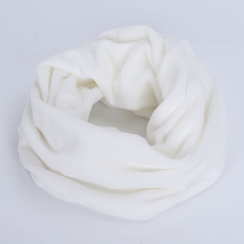 Foulard Snood tricoté pour femme, écharpe d'infinité, et doux, pour cou et câble circulaire, hiver,: White