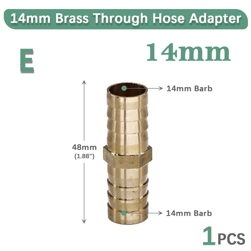 6-19mm Brass Hose Adapter Tube Fitting Barb Connect Repair Irrigation Pipe Coupling Joint Garden Watering Copper Accessories: WHITE