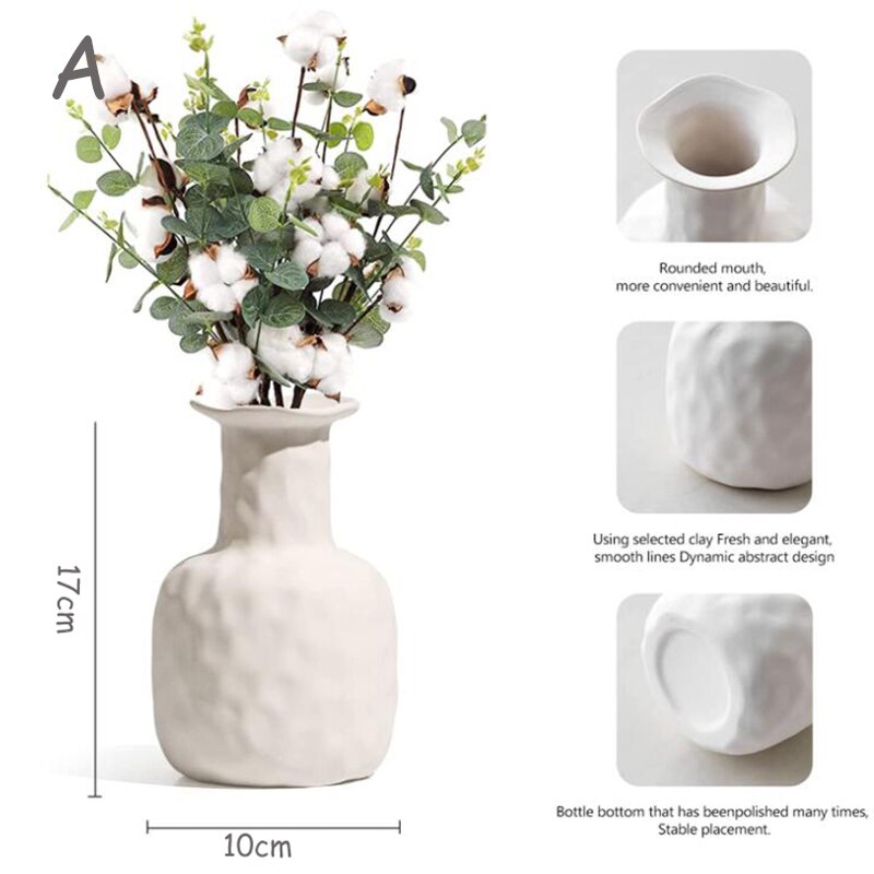 Ceramics Vase Home Decor Flower Vase Modern Geometric Abstraction Decorative Vases Room Decor Flower Pot Wedding Decoration: A