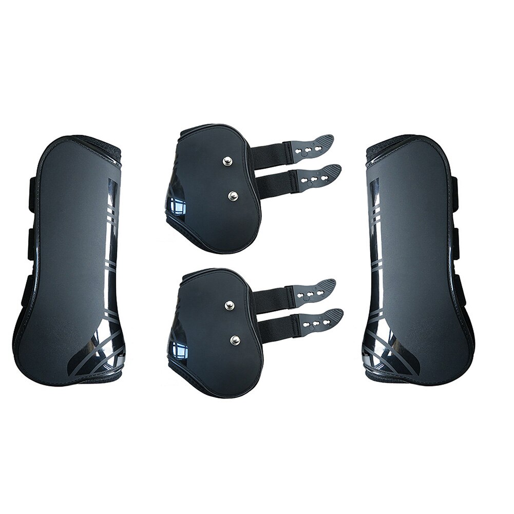 Garde réglable accolade équestre en plein air pratique en cuir PU ferme Durable cheval jambe bottes formation avant arrière Protection enveloppement